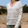 Women's Long Sleeve Sweater Knit V Neck