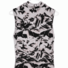 Black nd White Work Business Casual Sleeveless Top