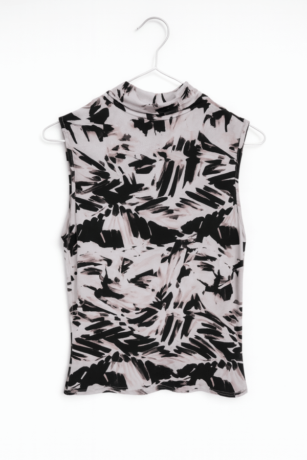 Black nd White Work Business Casual Sleeveless Top