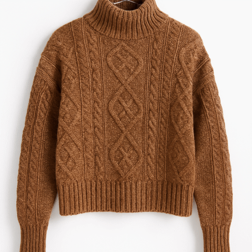 Warm Knitted Winter Brown Top