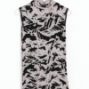 Black nd White Work Business Casual Sleeveless Top