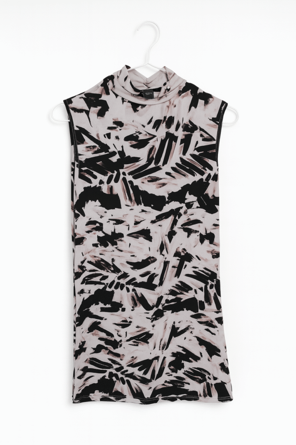 Black nd White Work Business Casual Sleeveless Top