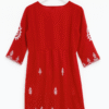 Women's Red Chikankuri Kurti