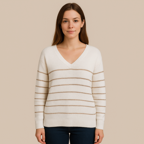 Women's Long Sleeve Sweater Knit V Neck