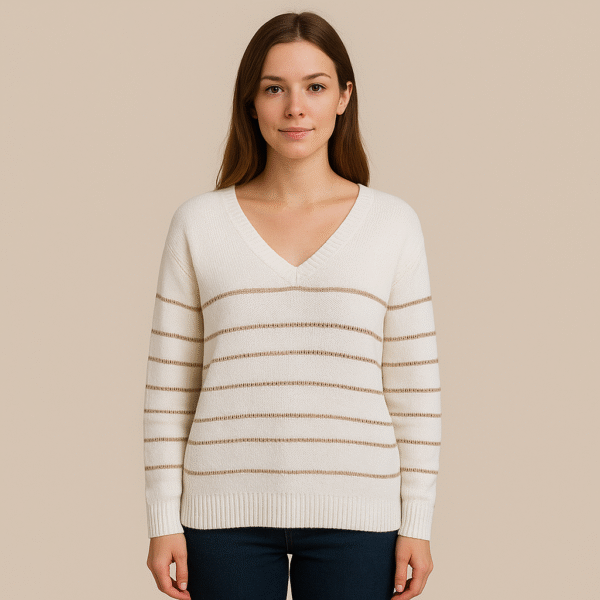 ChatGPTImageMay21_2025_06_32_42PM Women's Long Sleeve Sweater Knit V Neck