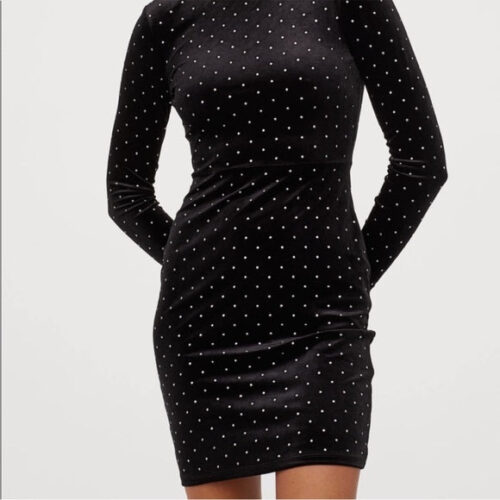 Black Velvet Body Con Dress