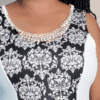 Business /Semi-Formal Foral White & Black Dress