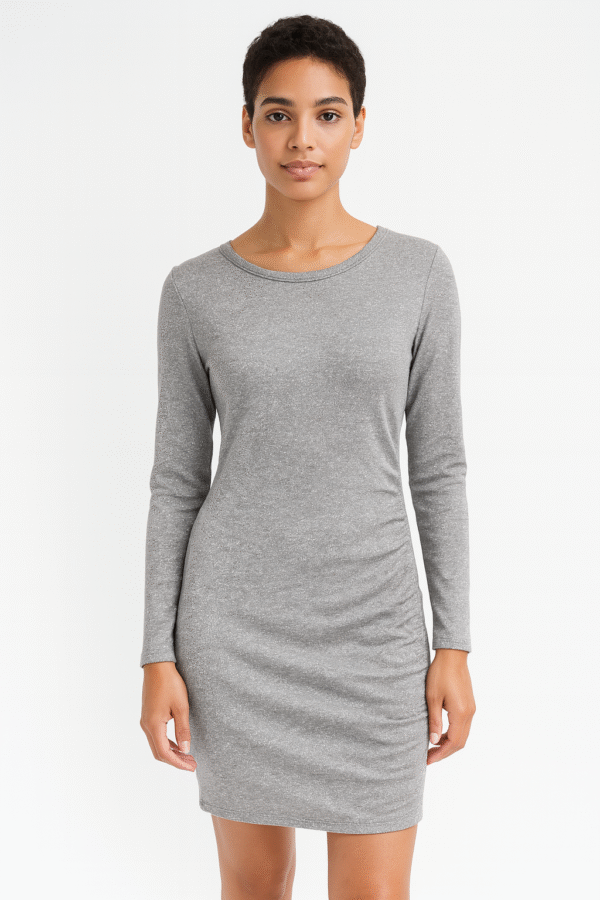 Model_with_No_boundaries_dress No Boundaries Grey Dress Large