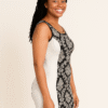 Business /Semi-Formal Foral White & Black Dress