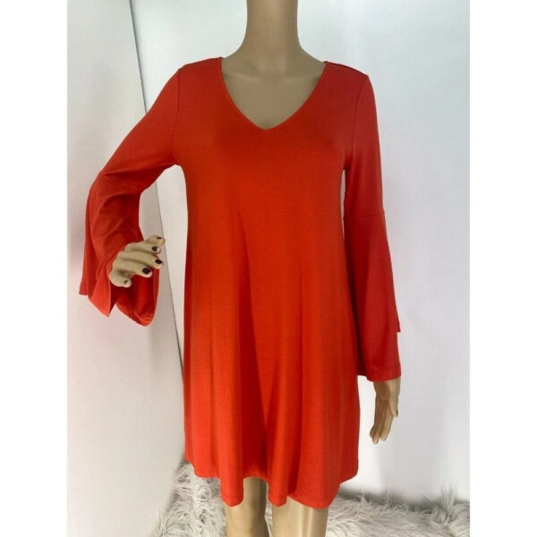 orangedressLoft Loft Hot Orange Long Flare Bell Sleeve Large